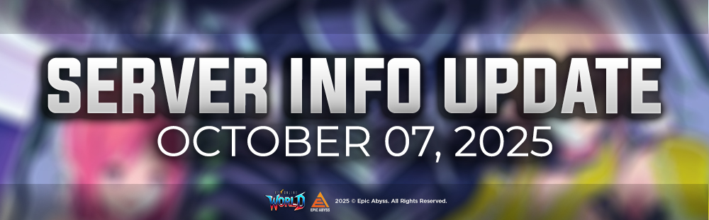SERVER INFO - UPDATE OCTOBER 07 2025